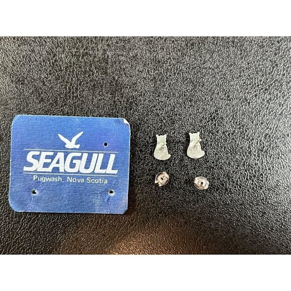 Seagull Pewter Canada Kitty Cat Earrings and Brooch Pin Set - Picture 3 of 3